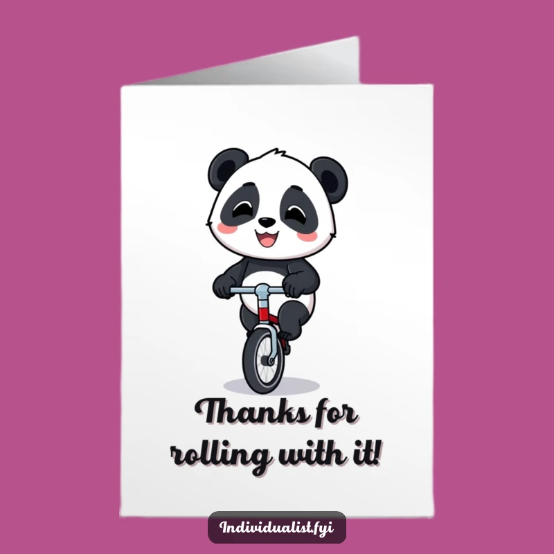 Free Printable Thank You Card: Panda's Unicycle Ride Says Thanks Hilariously!