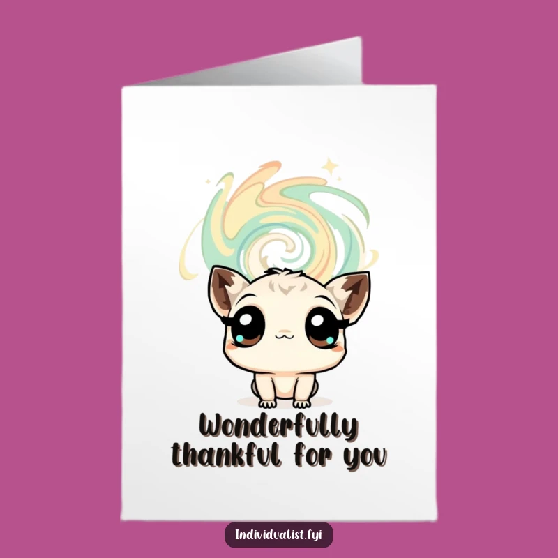Free Printable Thank You Card: Curious Creature's Gaze - Funny Downloadable Gift