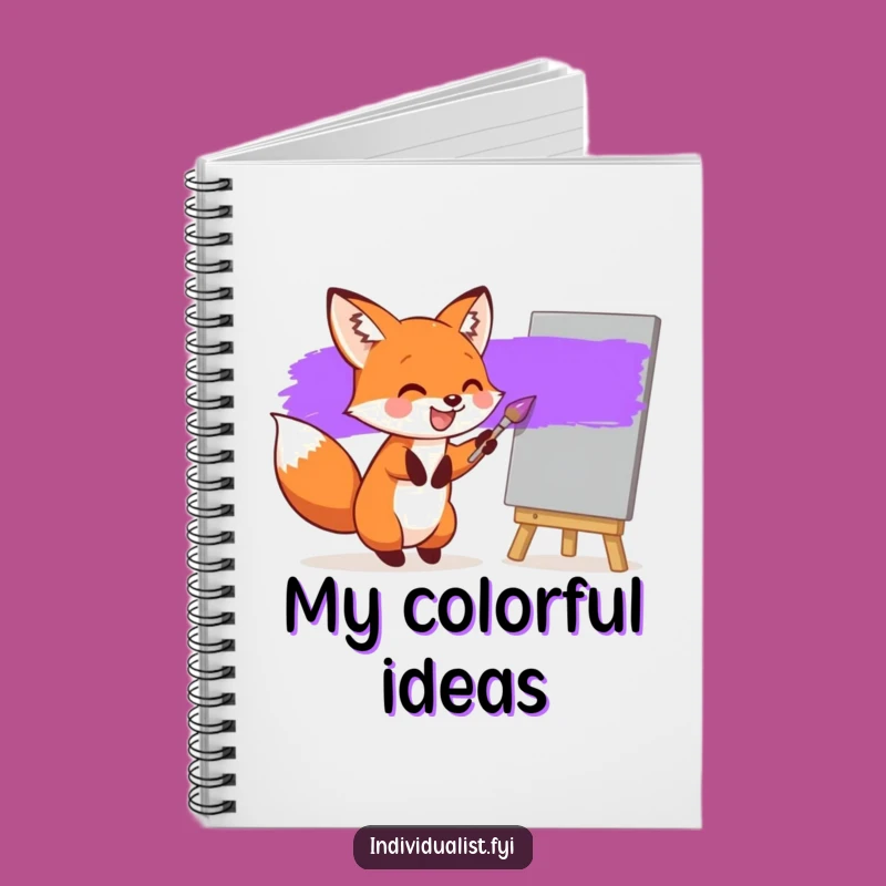 Funny Fox Painting Notebook: Artist's Purple Stripe Journal, Perfect Humorous Stationery Gift