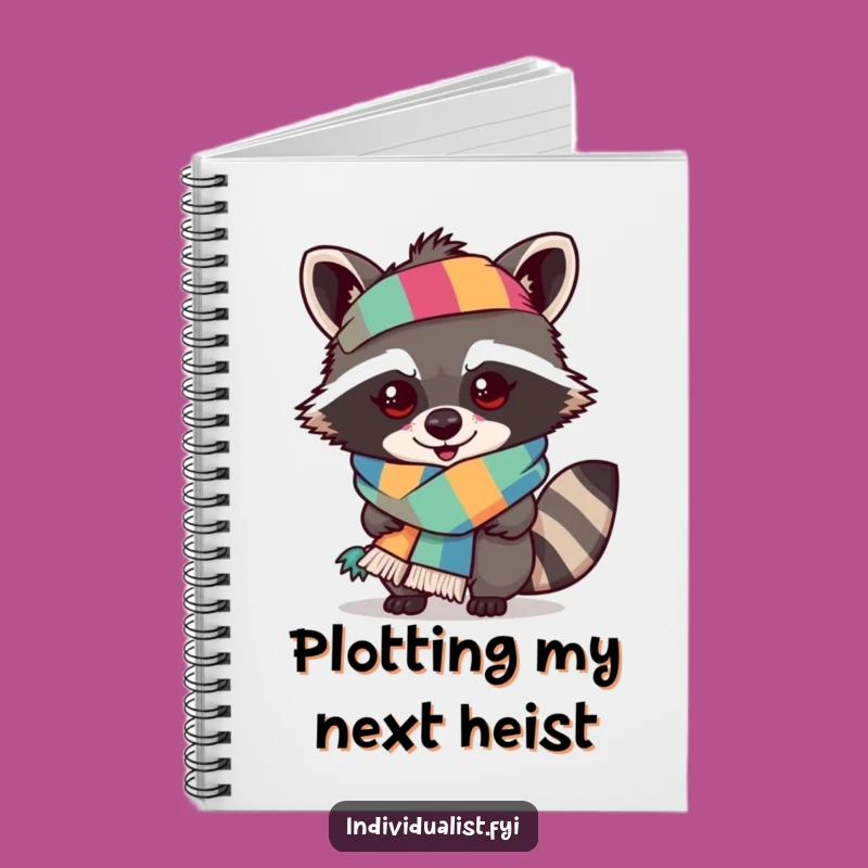 Funny Mischievous Raccoon Scarf Notebook - Journal for Bold Ideas