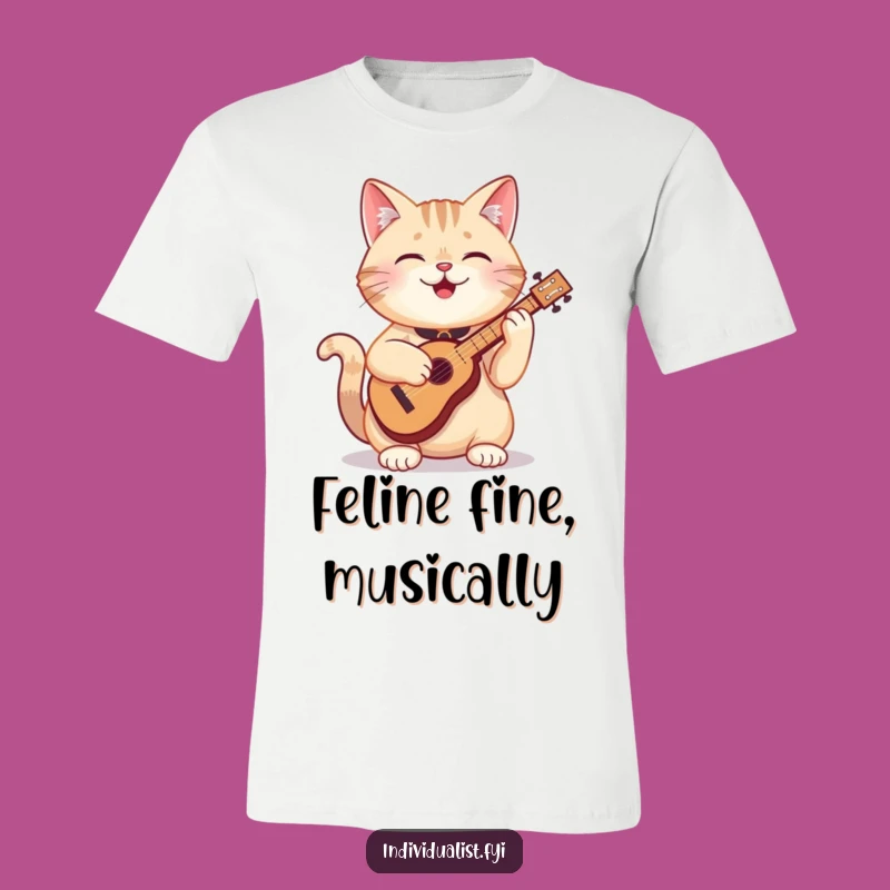 Funny Cat Instrument T-Shirt: Happy Feline Rocking Out with a Quirky Instrument, Great Funny Gift!