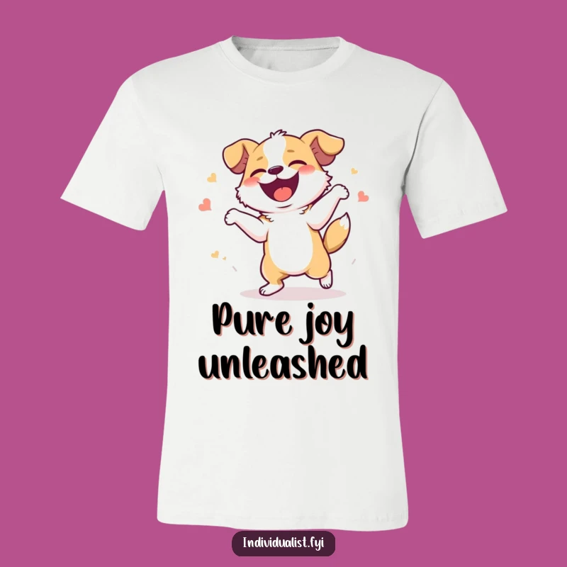 Funny Giggling Dog Dance T-Shirt - Hilarious Joyful Pup Tee