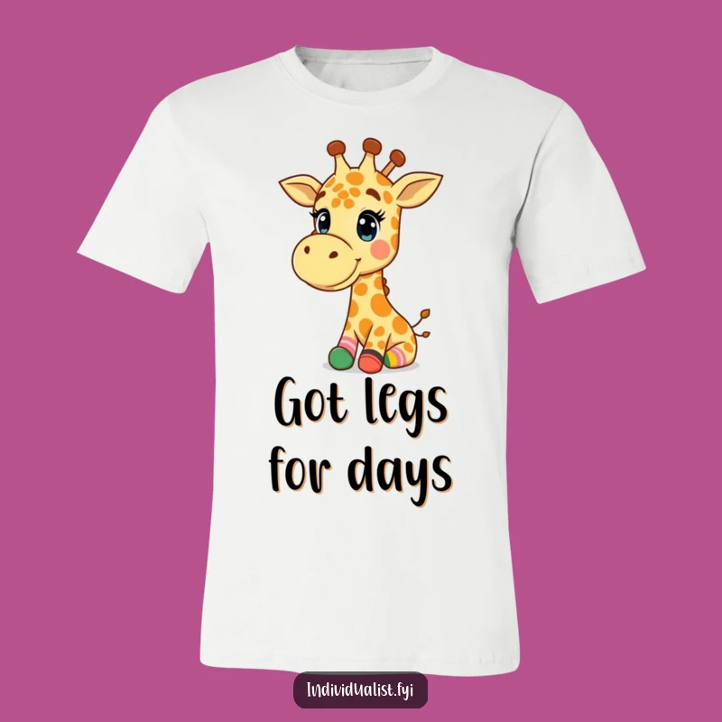 Funny Giraffe T-Shirt: Cheerful Giraffe with Colorful Socks, Fun Gift