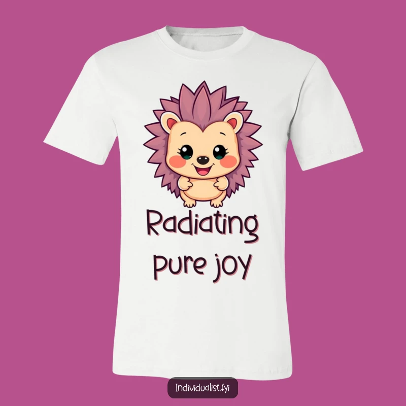 Funny Hedgehog Rainbow Spikes T-Shirt - Vibrant Character Tee