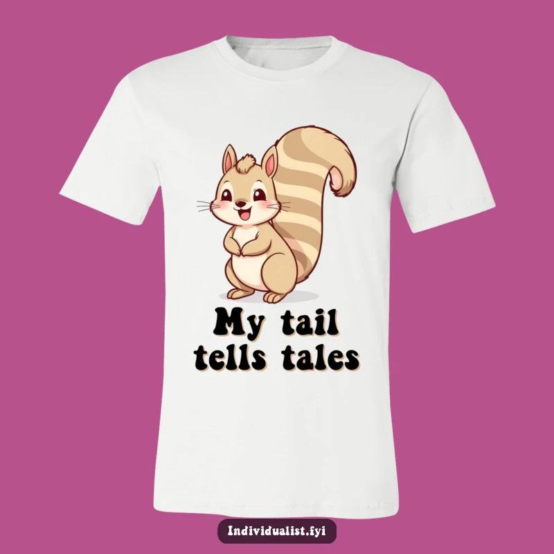 Funny Squirrel Tail T-Shirt: Tall Striped Fun Apparel for Cheerful Personalities