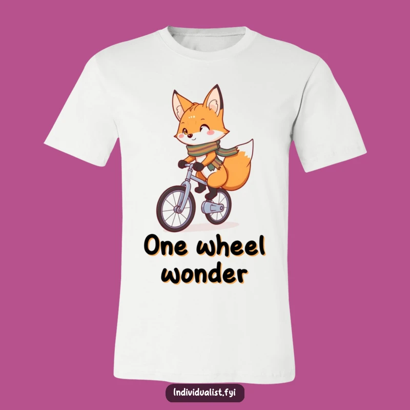Funny Fox Unicyclist T-Shirt: Charming Fox Riding Solo, Great Gift