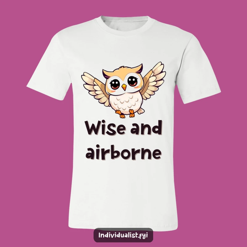 Funny Owl Soaring T-Shirt: Unique Wing Pattern Tee, Ideal Funny Gift for Nature Lovers