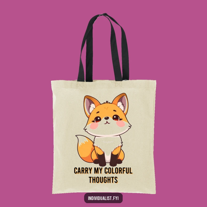 Funny Kaleidoscope Fox Tote Bag: Stylish Artful Carryall Gift