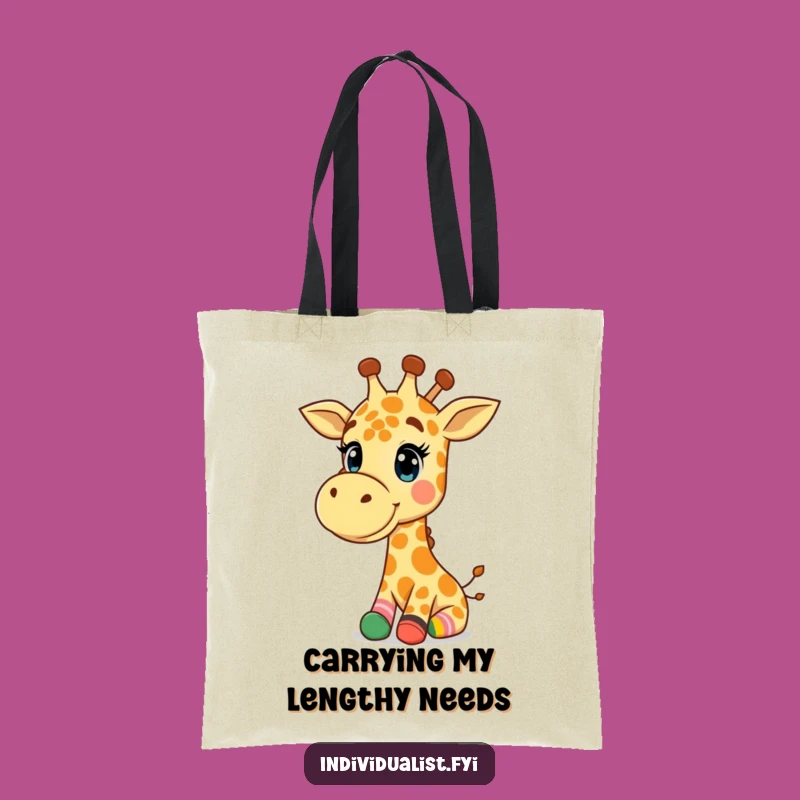 Funny Giraffe Tote Bag: Stylish Bag with Happy Giraffe, Cute Gift