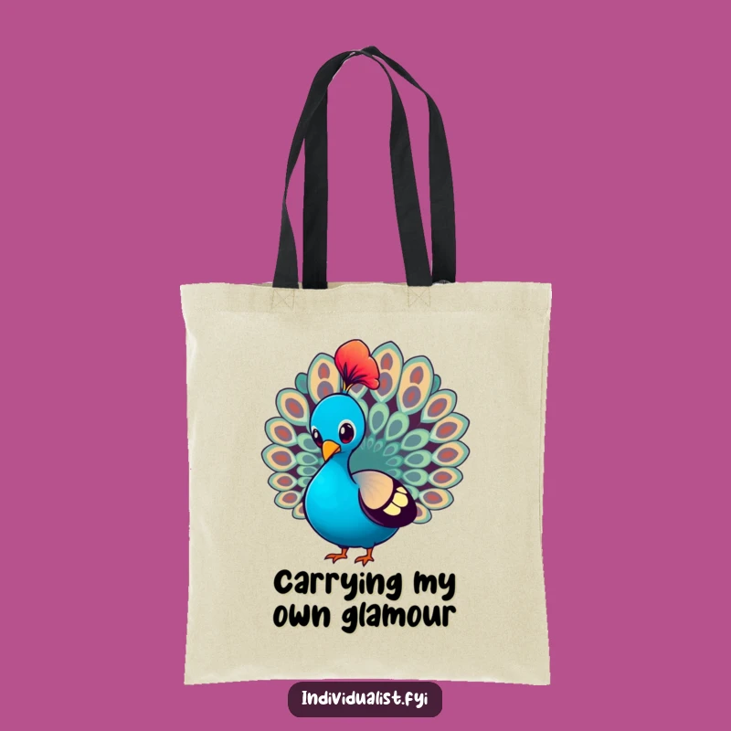 Funny Peacock Strutting Tote Bag: Carry Your Style with a Proud Bird, Eco Gift