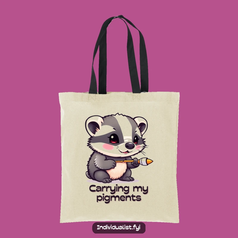 Funny Badger Artist Tote Bag - Stylish Carryall for Creative Minds