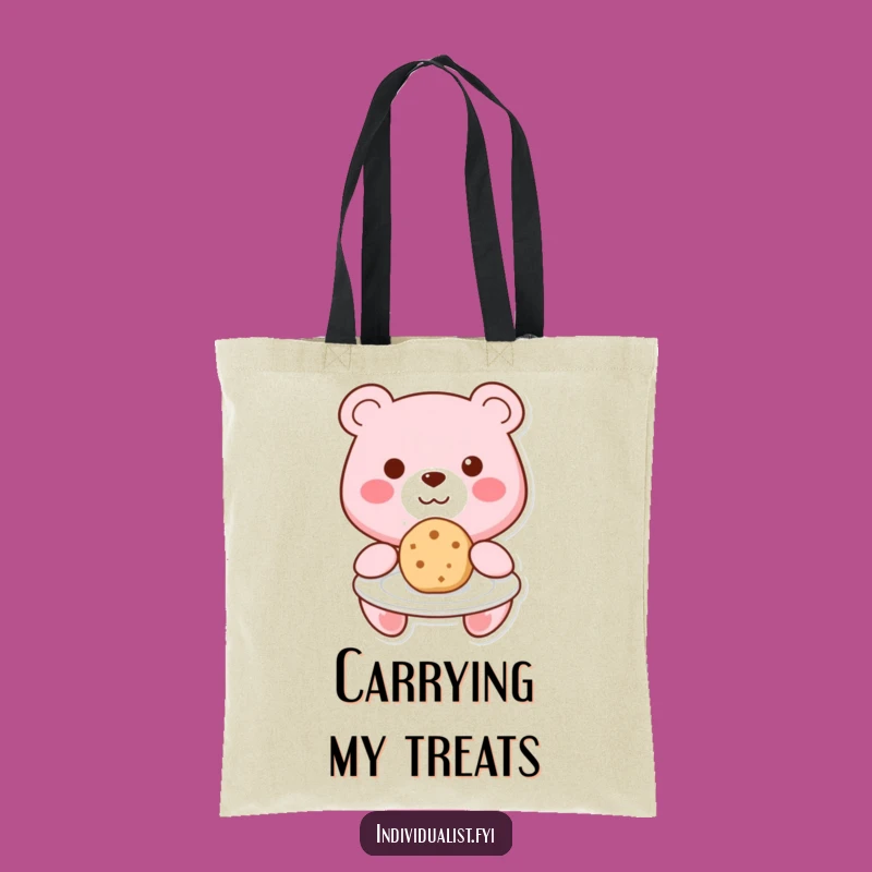 Funny Kawaii Bear Cookie Hug Tote Bag - Carry Sweetness Everywhere