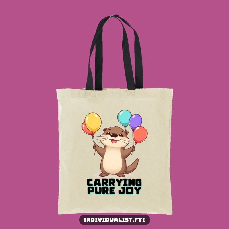 Funny Happy Otter Juggling Tote Bag - Playful Carry-All for Essentials