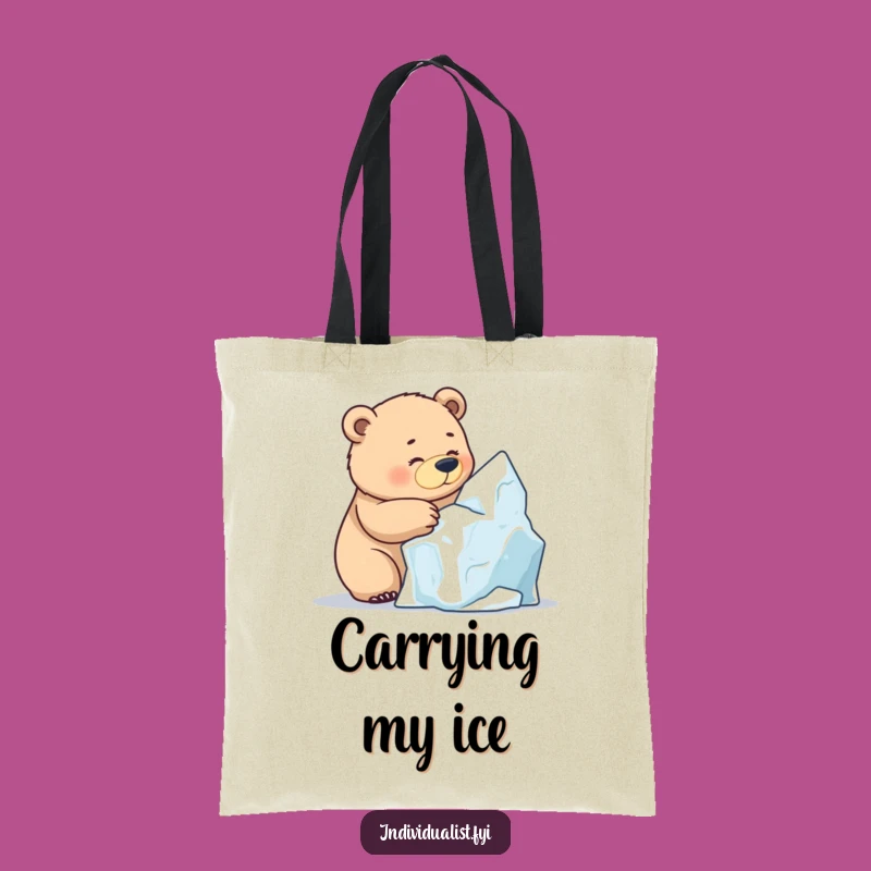 Funny Bear Ice Sculpting Tote Bag: Hilarious Art Supply Carrier