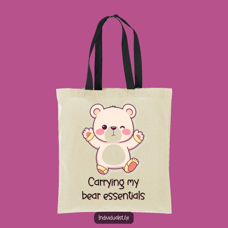 Funny Bear Quirky Tote Bag - Whimsical Character, Unique Style Accessory, Fun Gift