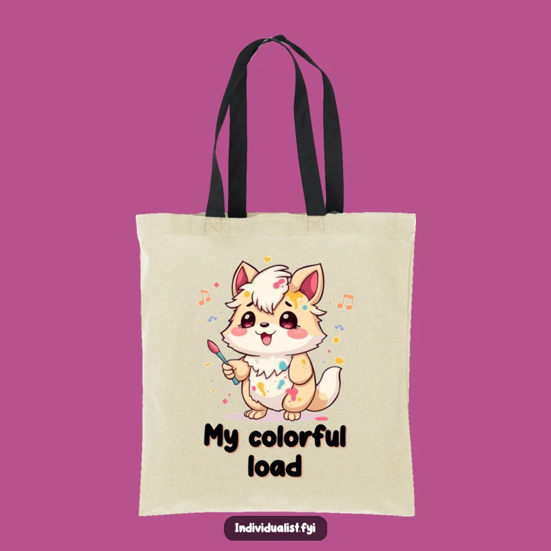 Funny Creative Creature Tote Bag: Carry Your Art and Tunes!
