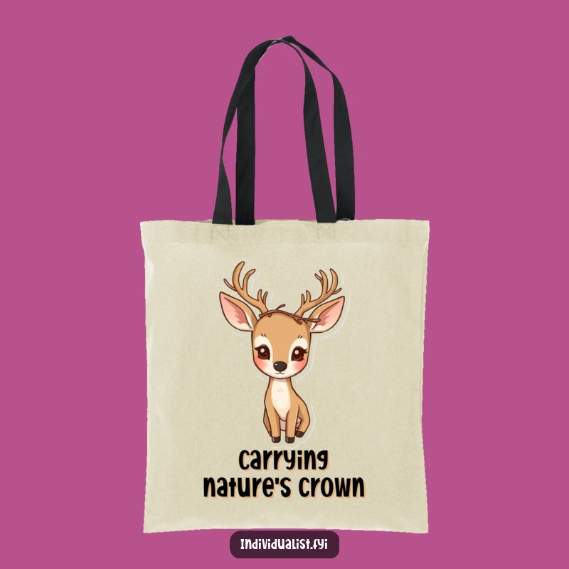Funny Curious Deer Tote Bag: Carry Woodland Charm Everywhere