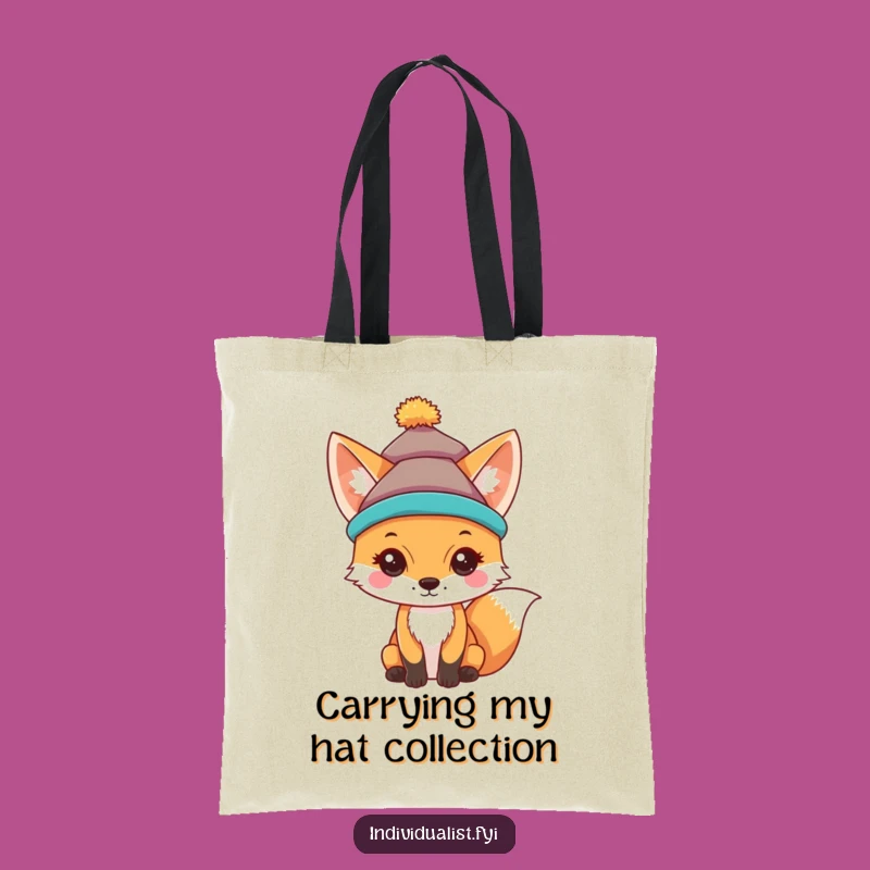 Funny Fox Hat Tote Bag: Carry Your Style with Personality