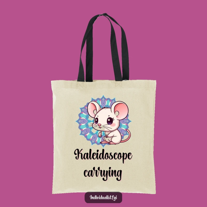 Funny Kawaii Mouse Kaleidoscope Tote Bag - Carry Your Curiosity in Style